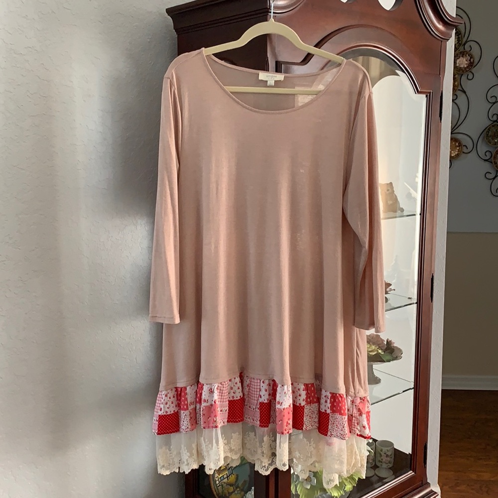 Umgee Women’s Lace & Ruffle Dress Size L